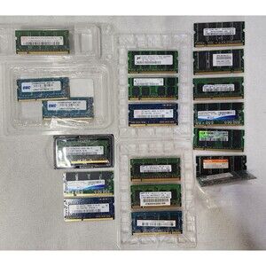 Mixed Lot of 19 Various RAM Sticks For Laptops DDR 1 To 3. 256mb To 4gb Untested